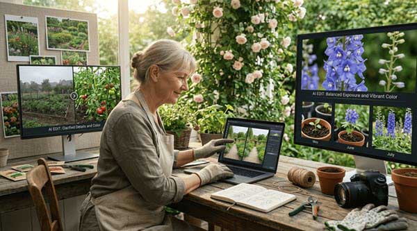 ai image editor | Gardens with Wings women designing a garden image