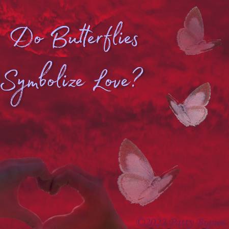 Do Butterflies Symbolize Love? Heart made from hands and three butterflies fluttering.