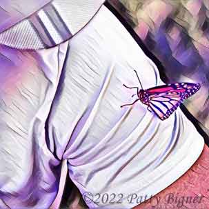 monarch butterfly modified to be purple
