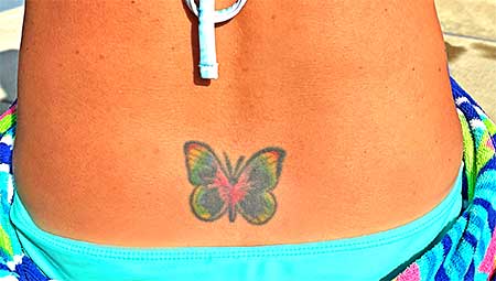 rainbow color butterfly tattoo