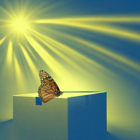 sun shining on butterfly